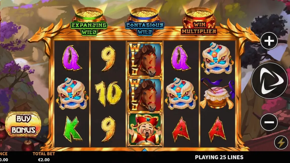 3 Wonders Luck of Stallion slot game interface featuring Chinese zodiac theme