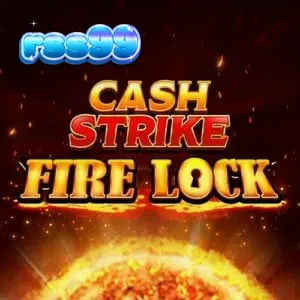 Cash Strike Fire Lock slot machine interface showing the 3x3 grid and fire-themed bonus mechanics.